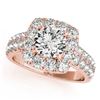 Image 1 : 2 CTW Certified VS/SI Diamond Solitaire Halo Ring 18K Rose Gold - REF-284M2H - 26441
