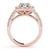 Image 2 : 2 CTW Certified VS/SI Diamond Solitaire Halo Ring 18K Rose Gold - REF-284M2H - 26441