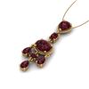 Image 2 : 8 CTW Garnet Necklace Designer Vintage 10K Yellow Gold - REF-34Y4K - 20403