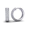 Image 2 : 0.15 CTW Micro Pave Hoop VS/SI Diamond Earrings 10K White Gold - REF-26M2H - 22484