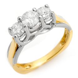 1.35 CTW Certified VS/SI Diamond Ring 14K 2-Tone Gold - REF-162K4W - 10151