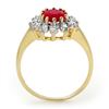 Image 2 : 1.22 CTW Ruby & Diamond Ring 10K Yellow Gold - REF-23W5F - 13219