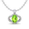 Image 1 : 1.75 CTW Peridot & Micro Pave VS/SI Diamond Necklace 10K White Gold - REF-33W5F - 20637