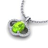 Image 2 : 1.75 CTW Peridot & Micro Pave VS/SI Diamond Necklace 10K White Gold - REF-33W5F - 20637