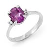 Image 1 : 1.53 CTW Amethyst & Diamond Ring 10K White Gold - REF-22Y2K - 12365