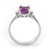 Image 2 : 1.53 CTW Amethyst & Diamond Ring 10K White Gold - REF-22Y2K - 12365