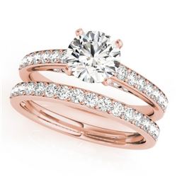 1.91 CTW Certified VS/SI Diamond Solitaire 2Pc Wedding Set 14K Rose Gold - REF-401K5W - 31608