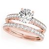 Image 1 : 1.91 CTW Certified VS/SI Diamond Solitaire 2Pc Wedding Set 14K Rose Gold - REF-401K5W - 31608
