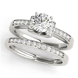 1.26 CTW Certified VS/SI Diamond Solitaire 2Pc Set 14K White Gold - REF-373A6X - 31593