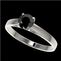 0.75 CTW Fancy Black VS Diamond Solitaire Engagement Ring 10K White Gold - REF-23F5N - 32974