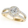 Image 2 : 1.51 CTW Certified VS/SI Diamond 2Pc Wedding Set Solitaire Halo 14K Yellow Gold - REF-188X5T - 30878