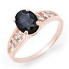 Image 1 : 1.60 CTW Blue Sapphire & Diamond Ring 14K Rose Gold - REF-18W5F - 13727