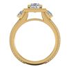 Image 4 : 2.5 CTW Princess VS/SI Diamond Micro Pave 3 Stone Ring 18K Yellow Gold - REF-527K3W - 37198