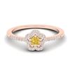 Image 1 : 0.40 CTW Citrine & Micro VS/SI Diamond Ring Moon Halo In 10K Rose Gold - REF-20A8X - 21410