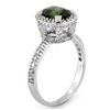 Image 2 : 2.10 CTW Green Tourmaline & Diamond Ring 14K White Gold - REF-62T4M - 11178
