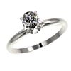 Image 2 : 1 CTW Certified VS/SI Quality Oval Diamond Solitaire Ring 10K White Gold - REF-297X2T - 32894