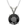 Image 1 : 1 CTW Fancy Black VS Diamond Solitaire Necklace 10K White Gold - REF-26W3F - 33185