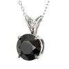 Image 2 : 1 CTW Fancy Black VS Diamond Solitaire Necklace 10K White Gold - REF-26W3F - 33185