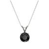 Image 4 : 1 CTW Fancy Black VS Diamond Solitaire Necklace 10K White Gold - REF-26W3F - 33185
