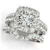 Image 1 : 3.01 CTW Certified VS/SI Diamond 2Pc Wedding Set Solitaire Halo 14K White Gold - REF-592N5Y - 30894