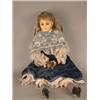 Image 1 : A large wax over composition shoulder doll, circa 1880, with fixed glass paperweight eyes and clo...