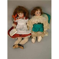 Two Simon & Halbig bisque dolls, "Amy and Ethel", one impressed 53, other 1039, each with jointed...