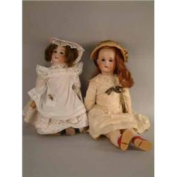 A J. D. Kestner bisque doll, mould 182, with sleeping eyes, open mouth and jointed composition bo...