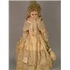Image 1 : A Victorian wax and composition shoulder doll, with fixed glass paperweight eyes, painted wax low...
