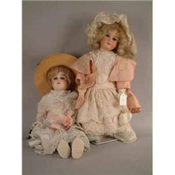 A Gerbruder knoch (or khunlenz) bisque doll, mould 165, with sleeping eyes and open mouth (20ins)...