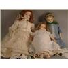 Image 1 : Three various 19th century wax over composition shoulder dolls, each with inset glass eyes, fully...