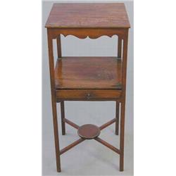 A George III design mahogany night table, with mid drawer and undershelf, 1ft 6ins...