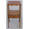 Image 1 : An early 19th century mahogany toilet table, with replace top and mid drawer on square tapered le...