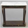 Image 1 : A Regency rosewood pier table, with white marble top and frieze drawer on acanthus carved swept l...