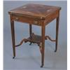 Image 1 : An Edwardian inlaid rosewood envelope card table, with drawer on square tapered legs with underst...