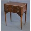 Image 1 : A late 18th century Continental side table, with star burst and parquetry banded top over two dra...