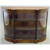 Image 1 : A mid Victorian burr walnut and ebonised credenza, with central glazed door flanked by columns an...