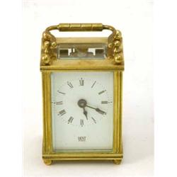 A Dent of London brass carriage timepiece, 4.5ins...