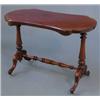 Image 1 : A Victorian mahogany occasional table, with waisted oval top on standard end supports, 3ft 4ins...