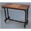 Image 1 : A Victorian walnut games table, the rectangular top inlaid with a chessboard on bobbin legs, 2ft...