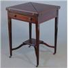 Image 1 : An Edwardian inlaid mahogany envelope card table, with single drawer on square tapered legs with...
