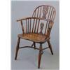Image 1 : An early 19th century yew Windsor elbow chair, with hoop back and elm seat on tapered legs with c...