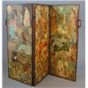 Image 1 : A late Victorian three fold scrap screen, now in later frame, 5ft 1ins...