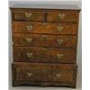Image 1 : An early 18th century walnut chest, of two short and four long drawers on bracket feet, 3ft 1ins...