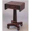 Image 1 : A Victorian mahogany Pembroke work table, with real and dummy drawers, rounded end flaps on squar...