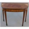 Image 1 : A George III mahogany 'D' shape card table, on square tapered legs, 3ft...