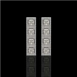 5.31 CTW Princess Diamond Designer Earrings 18K White Gold - REF-978K4W - 42638