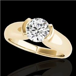 1 CTW H-SI/I Certified Diamond Solitaire Ring 10K Yellow Gold - REF-207T3M - 35175