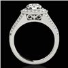 Image 2 : 2.17 CTW H-SI/I Certified Diamond Solitaire Halo Ring 10K White Gold - REF-371H6A - 33976