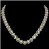 Image 1 : 31.64 CTW Canary Yellow & White Diamond Designer Necklace 18K White Gold - REF-4472A8X - 42596