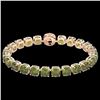 Image 2 : 40 CTW Green Tourmaline & Micro VS/SI Diamond Halo Bracelet 14K Rose Gold - REF-404K4W - 23313